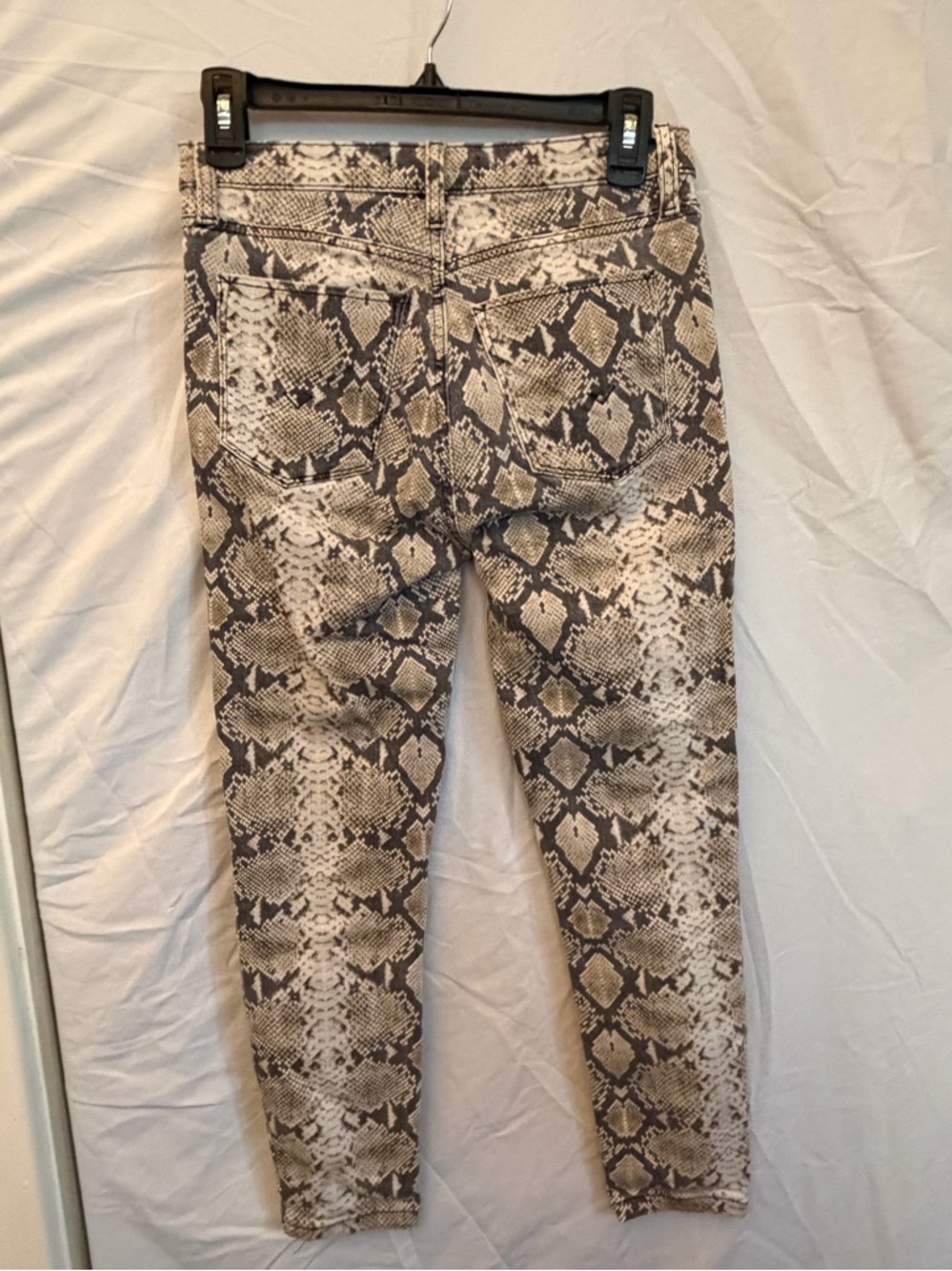 27 Hudson Jeans Beige & Black Snake-Print Skinny Jeans Jeggings - Picture 2 of 4